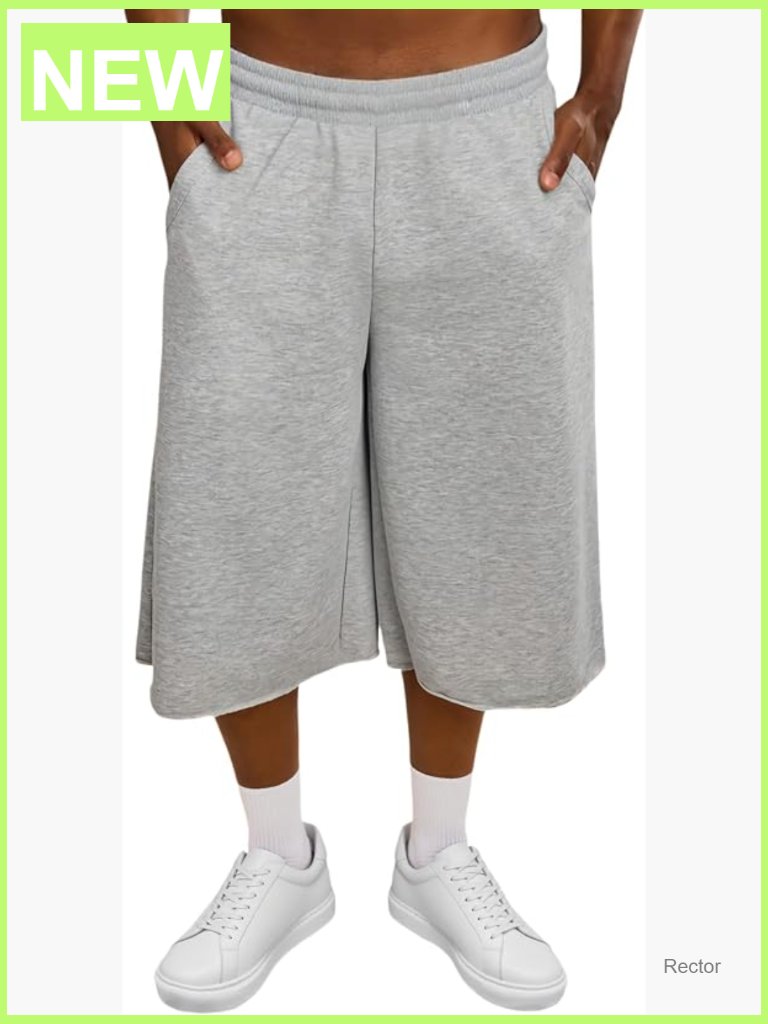 Men's Baggy Sweat Shorts Raw Hem Y2k Drawstring Loose Fit Casual Gym